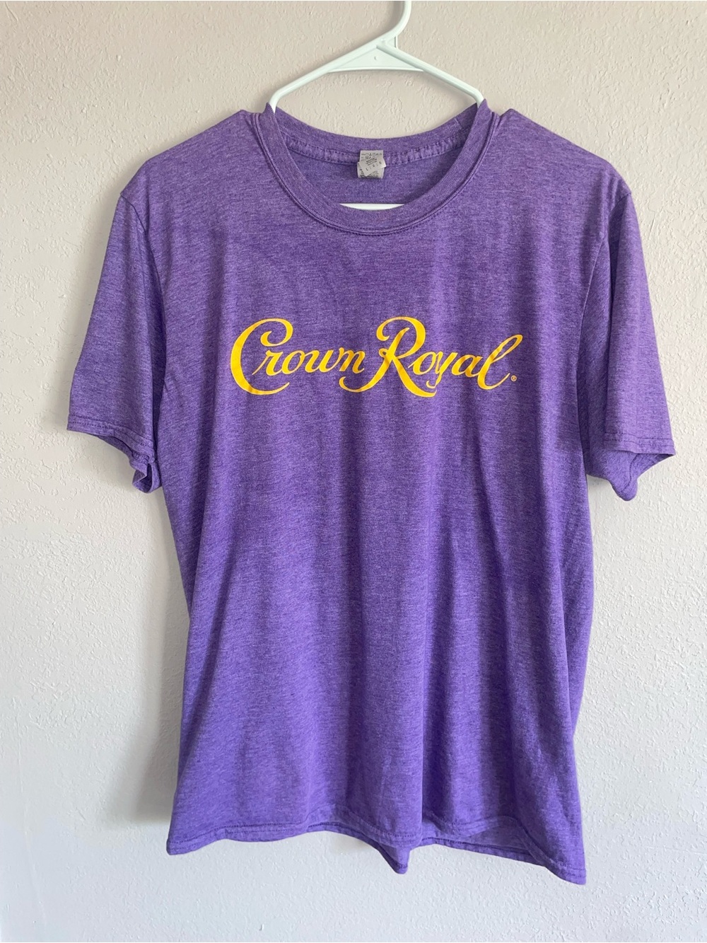 Purple T-Shirt with Yellow Crown Royal Sz Large